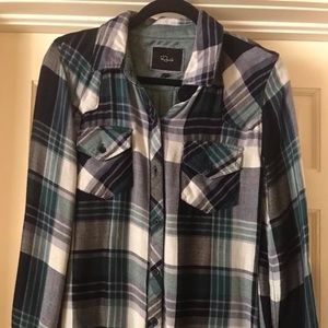 Rails button down plaid shirt